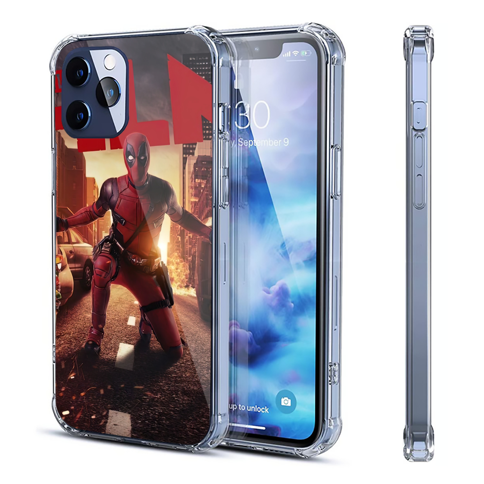 （画像用） Deadpool デッドプール 【iPhone 12シリーズ対応】透明スマホケース（クリアソフトケース）